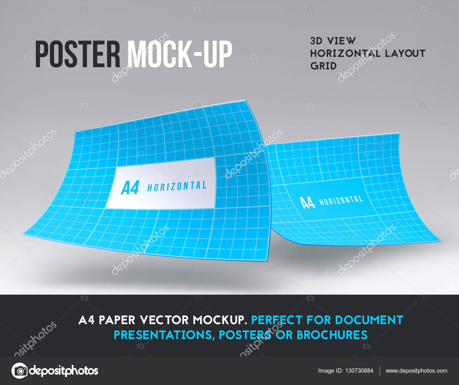 Download Horizontal Poster Mockup Vector Image By C Stotepic Vector Stock 130730884