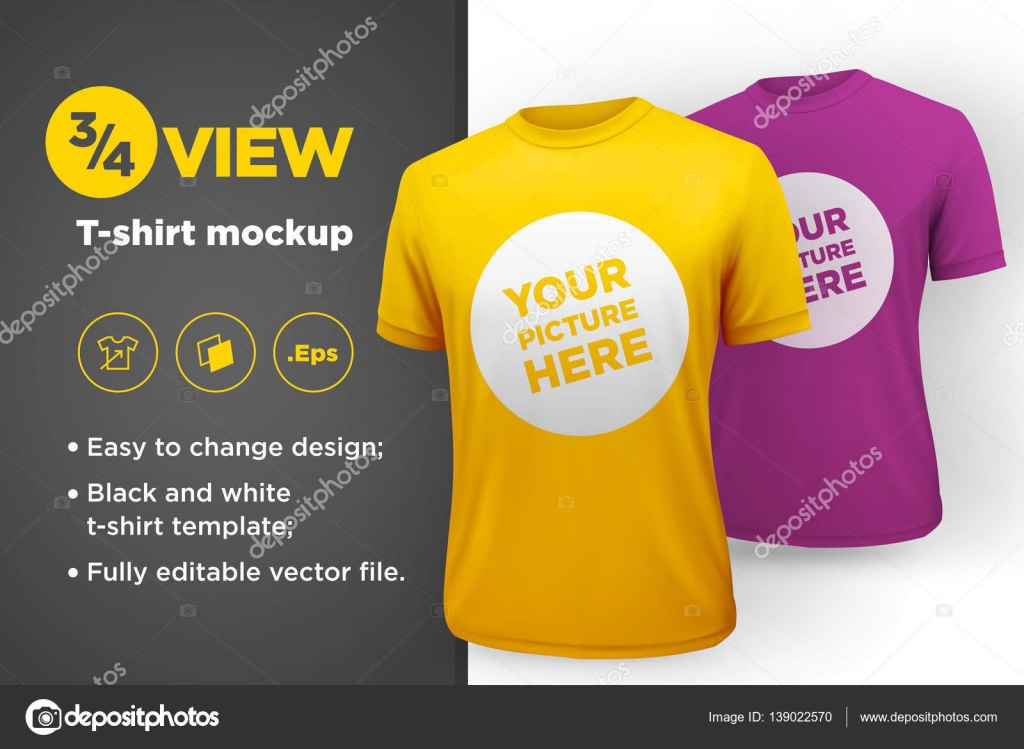 Download Men S White And Black T Shirt With Short Sleeve Mockup Front View Vector Image By C Stotepic Vector Stock 139022570