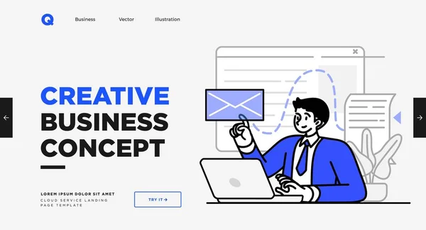 Šablona Prezentačního Snímku Nebo Návrh Stránek Úvodní Stránce Ilustrace Obchodního — Stockový vektor