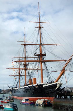 HMS savaşçı, inşa 1860 yılında dünyanın ilk ironclad savaş gemisi, Portsmouth, Hampshire, İngiltere, Birleşik Krallık