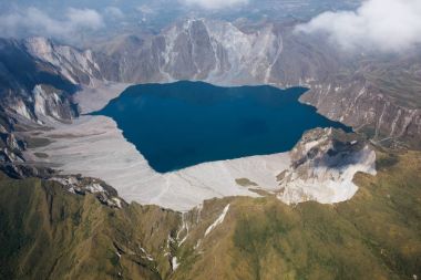The crater of Mt. Pinatubo from the air, Philippines clipart