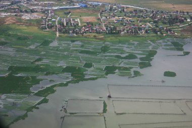 Manila banliyösünde, görünümü uçaktan, Filipinler