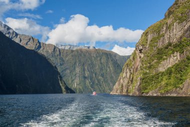Milford ses. Fiordland Milli Parkı, South Island, Yeni Zelanda