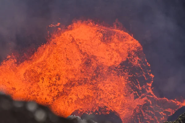 马朗巴省-瓦努阿图 Ambrym 岛火山火山口 Marum 火山口 Lawa 湖. — 图库照片