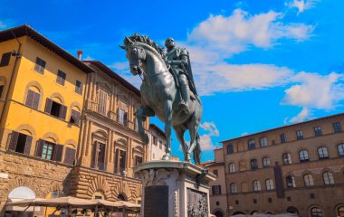 cosimo heykeli ben de medici üzerindeki piazza della signoria, florence, İtalya
