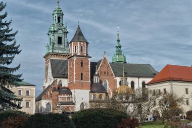 Wawel - Royal castle Krakow Vistula Nehri üzerinde