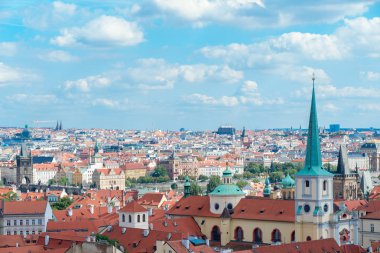 Prag şehir havadan görünümü