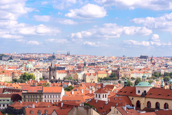 The aerial view of Prague City Czech Republic