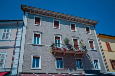 İtalya Santarcangelo di Romagna Caddesi.