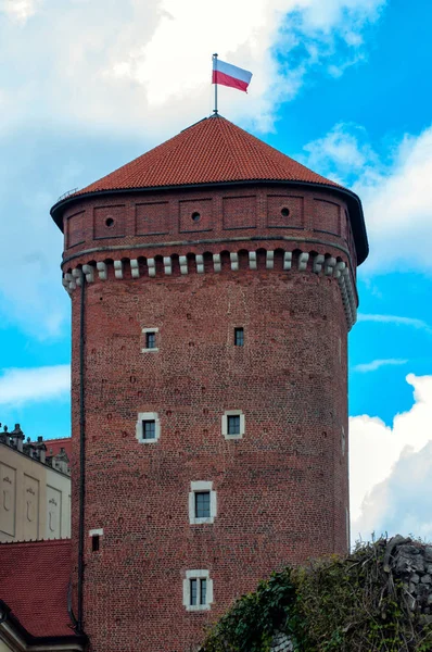 Turm auf der Burg Wawel in Krakau, Mai 2017 Krakau, Polen — Stockfoto