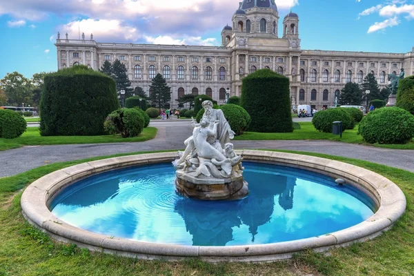 Vienna, Austria - fountain in front of the natural history Museum in the old town