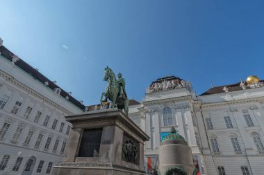 Austrian National Library with monument to Emperor Joseph II in Austria September 2017 clipart