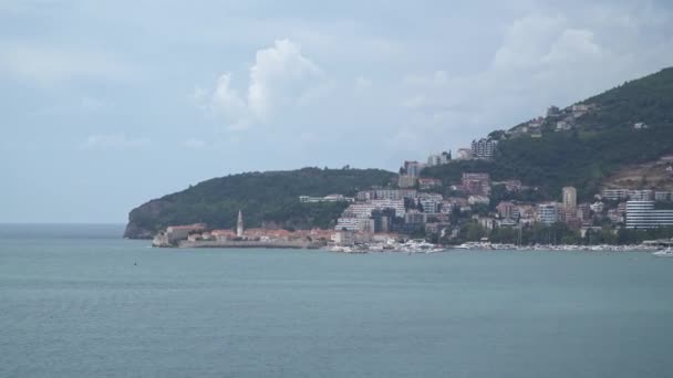 Montenegro Budva. Vista de la parte antigua de Budva — Vídeo de stock