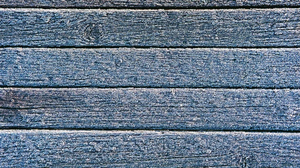Background. Frozen wooden planks of the bench — Stock Photo, Image