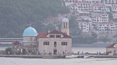 artificial island Gospa od Skrpjela in the Bay of Kotor near Perast, Montenegro