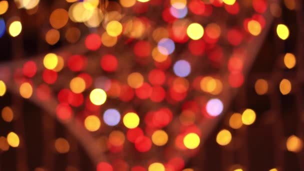 Luz abstracta. Luces borrosas de Navidad. fondo bokeh. Vídeo Stock — Vídeos de Stock