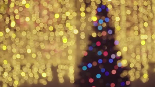 Luces borrosas. Fondo festivo. Fondo de Navidad — Vídeos de Stock