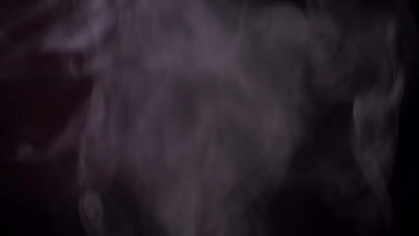 黑色背景上的蒸汽或烟雾 — 图库视频影像