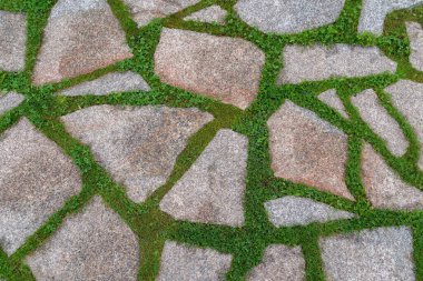 Eski bir sokak taşının tuğla arka planı