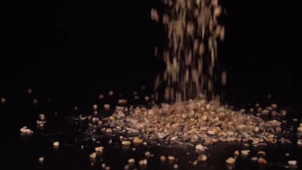 Slow motion falling spices close up — 비디오