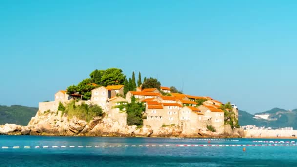 St. Stephen island in Montenegro timelapse — Stock Video