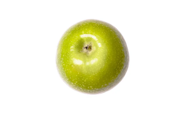 Зелене яблуко фрукти ізольовані на білому фоні — стокове фото