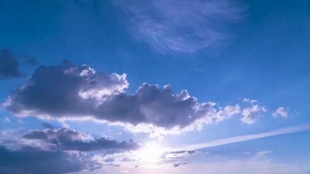 Blue sky timelapse at sunset — Stock Video