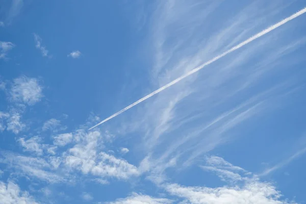 Jets flying in the sky with clouds in the morning.