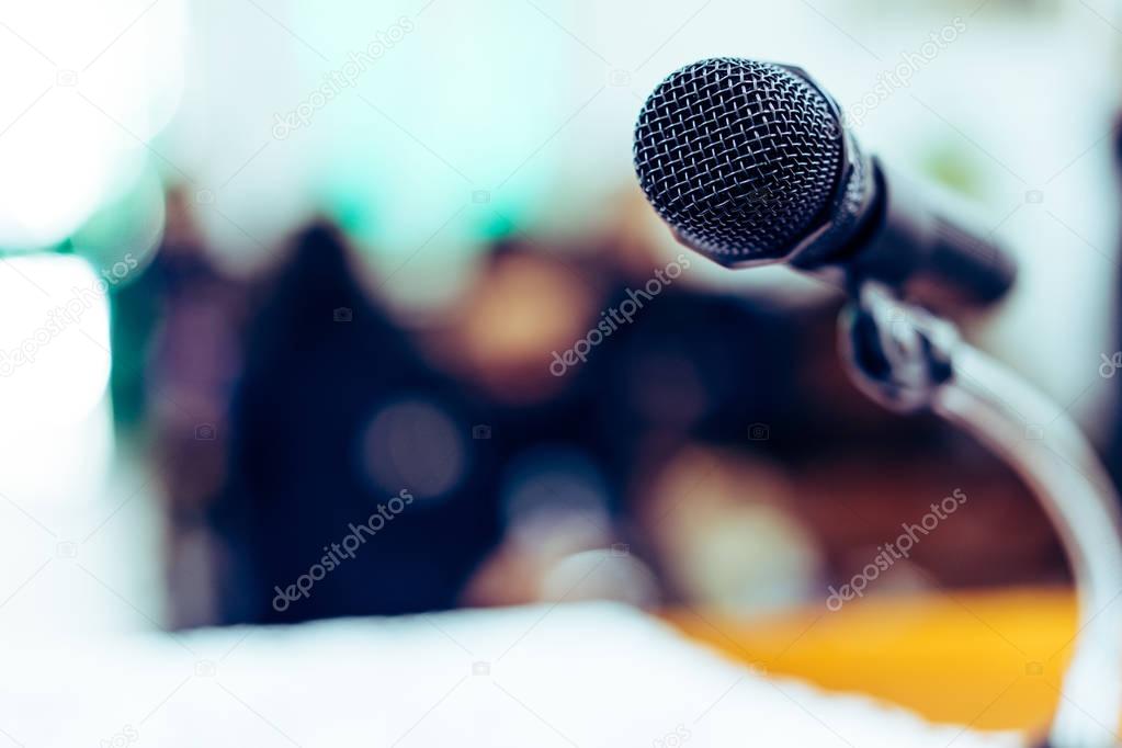 Microphone on stage singing contest