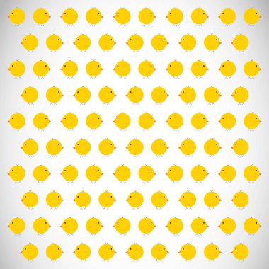 Sevimli küçük tavuk ile sorunsuz Paskalya arka plan deseni 