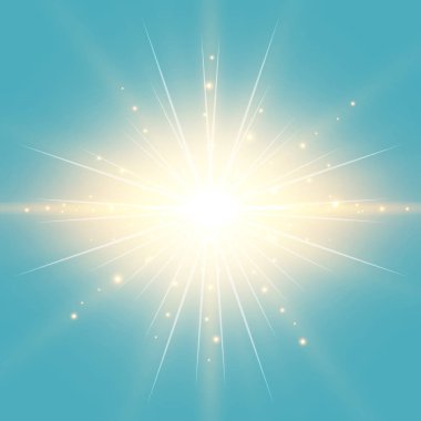 Güneşin etkisi aydınlatma ile mavi gökyüzü vintage planda 