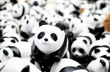 mutlu bir aile ile Panda