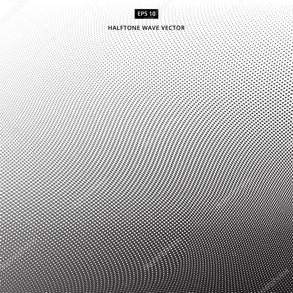 Abstract dotted background. Halftone wave effect vector backgrou