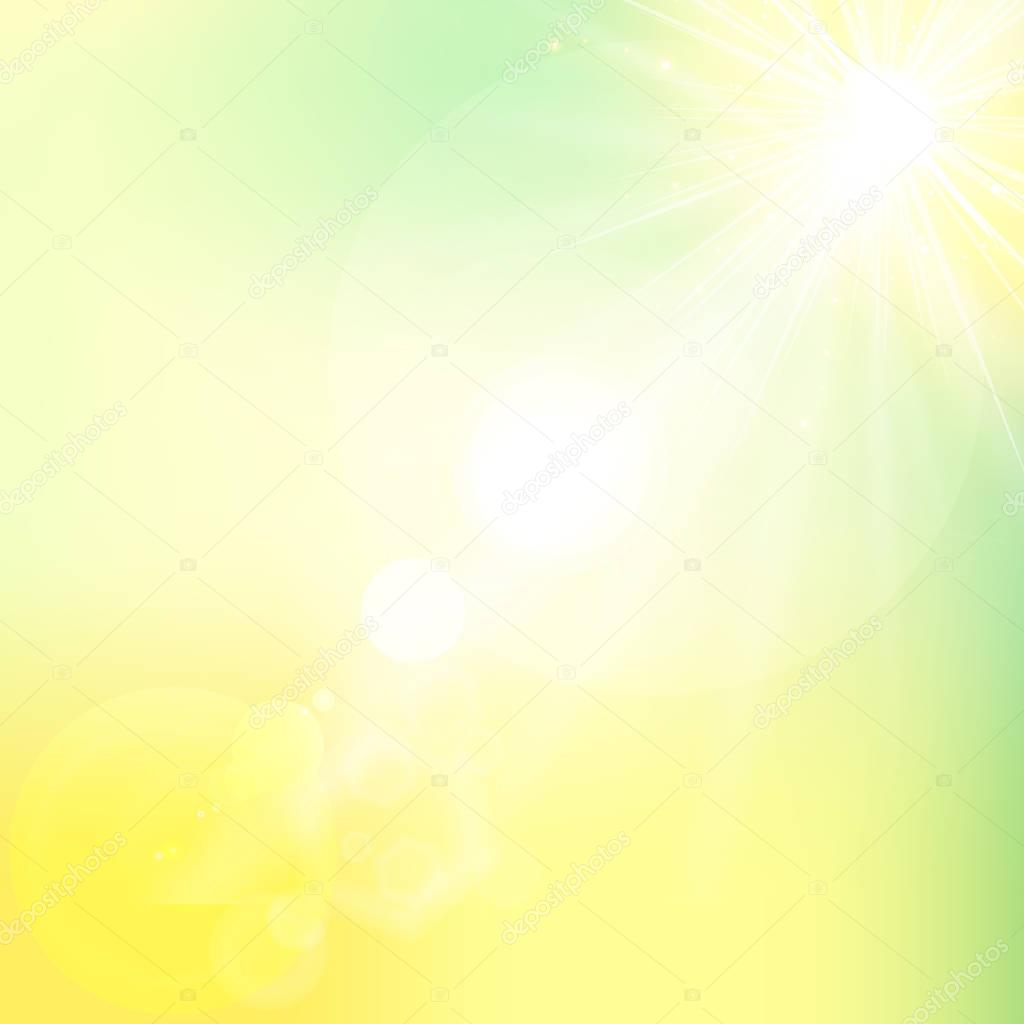 The sun shiny sunlight from the sky nature with lens flares vect