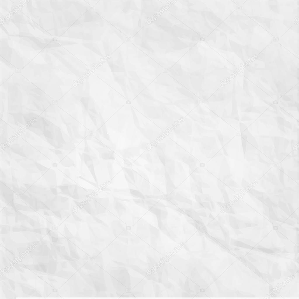 Texture of white crumpled paper background  Vector illustration 