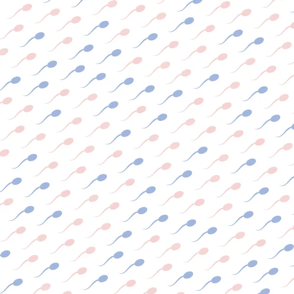 在白色的背景下，无缝的粉色和蓝色的游动图标 — 图库矢量图片