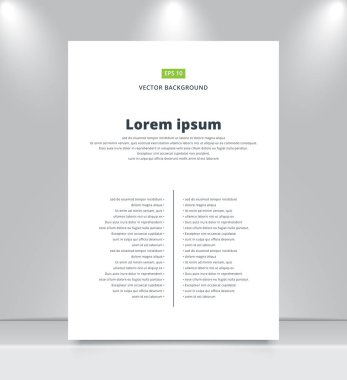 boş kağıt şablonu raf sahne ışıkları vektör ile