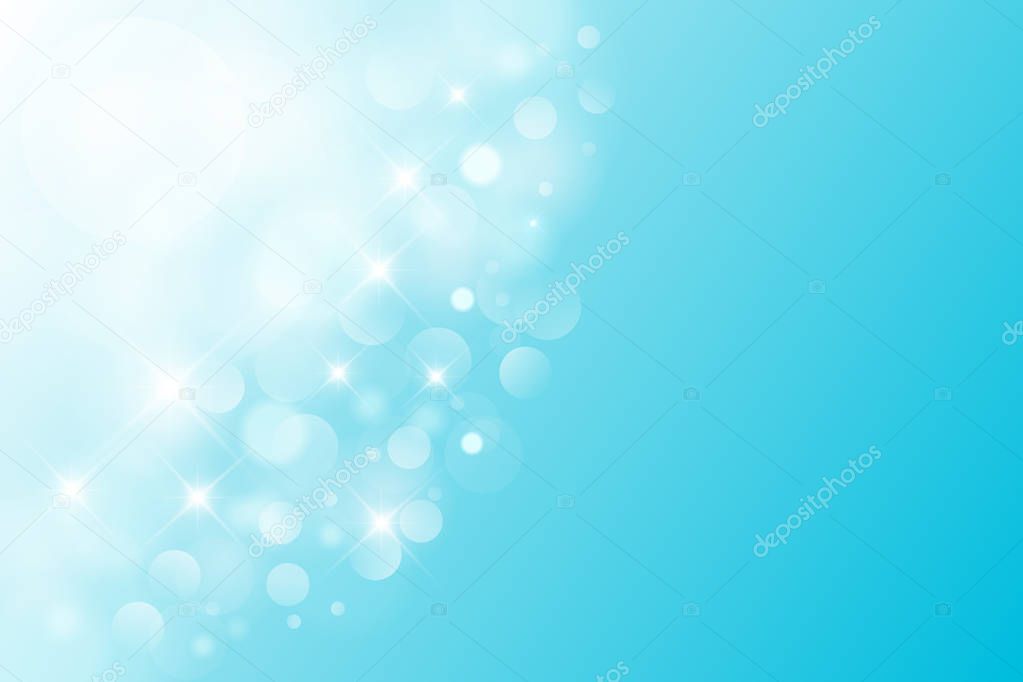 Luxury bright abstract summer sky background blue magical lights