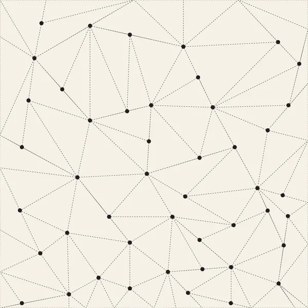 Abstracte driehoek achtergrond, punten die verband houden met stippellijnen, — Stockvector