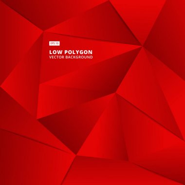 Abstract red geometric polygonal background for design. Vector clipart