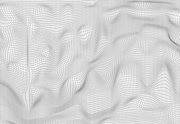 Fondo de marco de alambre de onda poligonal abstracto. Vector — Vector de stock