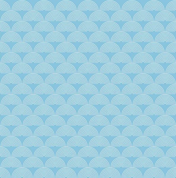 抽象海浪海洋水蓝色和白色的半圆线 w — 图库矢量图片
