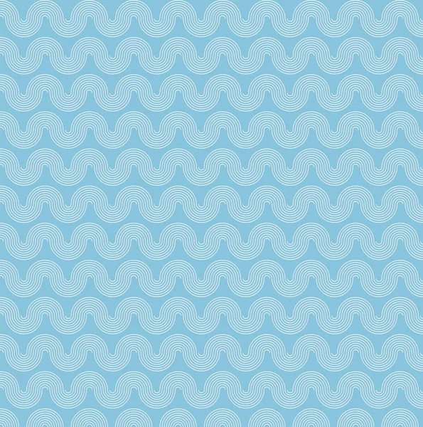 Résumé mer océan vague d'eau, bleu et blanc demi-cercle lignes w — Image vectorielle