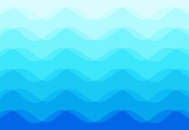 Mavi deniz dalgaları, vektör arka plan 