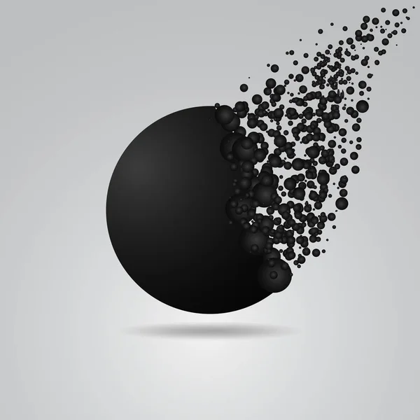 Abstract circle geometric background black explosion broke sprea — Stock Vector