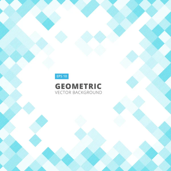 Línea diagonal abstracta arte geométrico cuadrado azul patrón de color b — Vector de stock