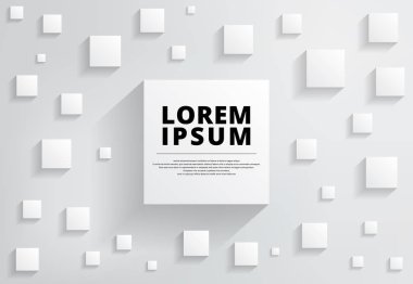 Arka plan beyaz ve gri gölge için modern kare