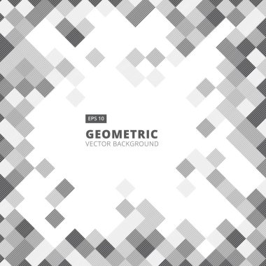 Soyut çapraz çizgi sanat geometrik kare gri ve beyaz renk