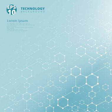 Soyut teknoloji geometrik altıgen nokta hat bağlantısı ile