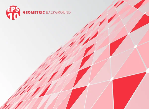 Abstrakte rote geometrische Dreieck Struktur perspektivischen Hintergrund — Stockvektor